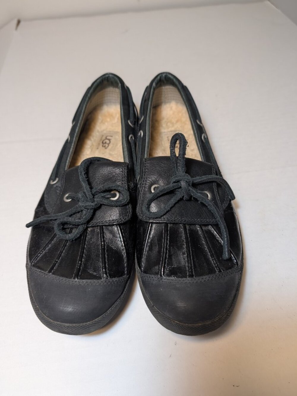 UGG Ashdale Waterproof Shearling Lined Duck Slip On Shoes Sz 9 Black - Picture 4 of 8